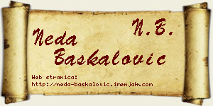 Neda Baškalović vizit kartica